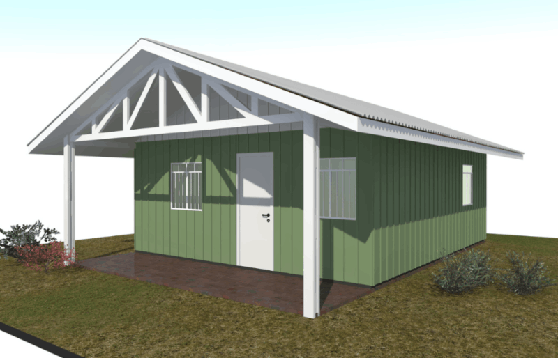 Casa Pré-Fabricada de Madeira Pinus 5m x 6m Curitiba